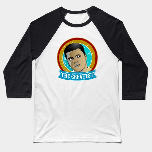 ALI THE GREATEST Baseball T-Shirt by theanomalius_merch